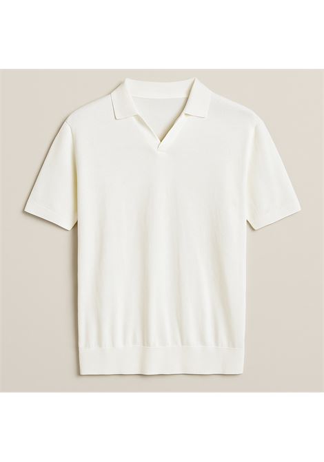Polo Uomo in Cotone Crepe Color Latte - Design Urban Fit ALPHA STUDIO | Polo | AU-1021B1003
